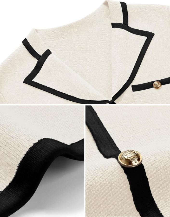 Robe d'hiver à col cranté – Robe en tricot à manches longues pour femme en mélange de laine de lapin (S-XL, patchwork multicolore, coupe crayon)_voghion.com