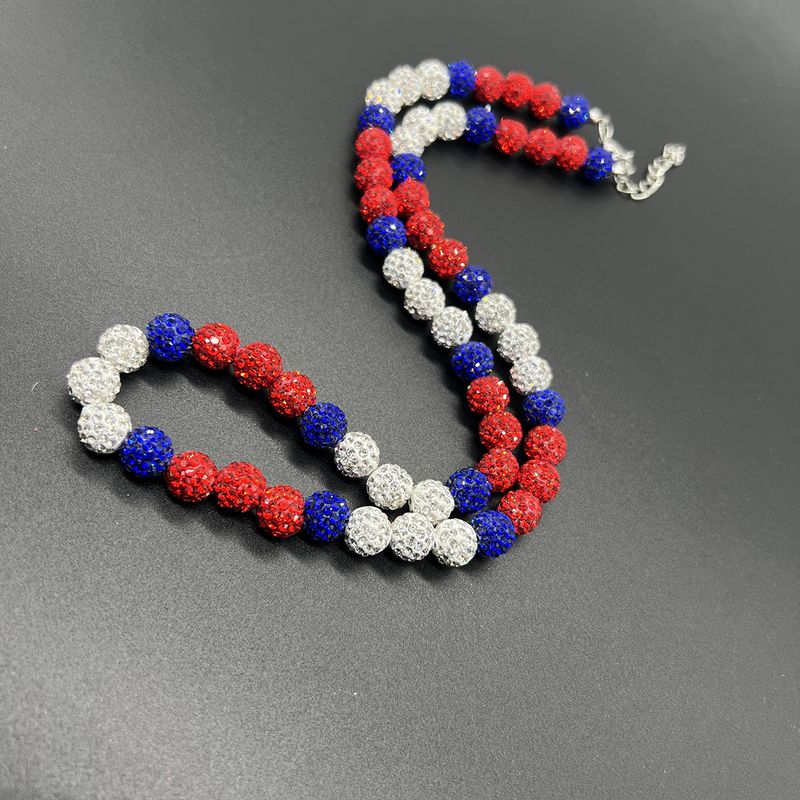 Collana da baseball per uomo e donna - Collana con ciondolo in cristallo scintillante hip hop con strass multicolore, design a 6 file di diamanti, catena regolabile_voghion.com