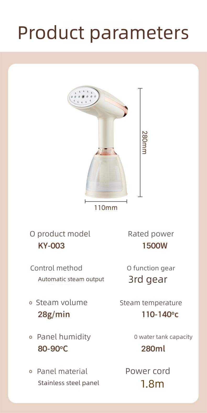 High Power Steam Handheld Garment Steamer, Professional Portable Travel Iron, Electric Mini For Household_voghion.com