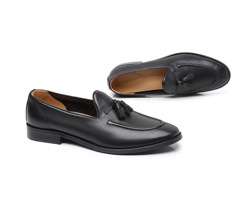 Breathable Men's Leather Loafers, Spring Summer Business Casual Shoes, Comfortable Slip-On Footwear_voghion.com