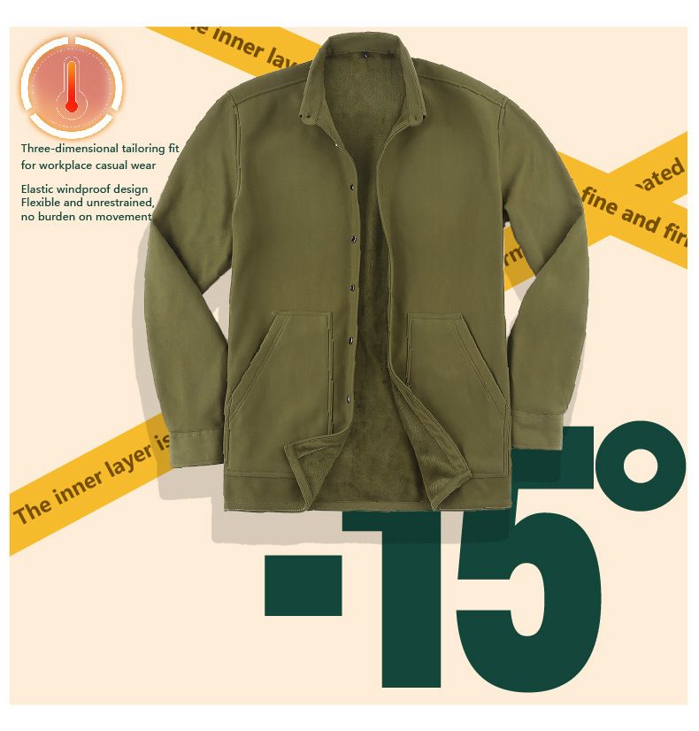 Camicia termica da uomo – Camicia in poliestere antipiega con design multitasche_voghion.com