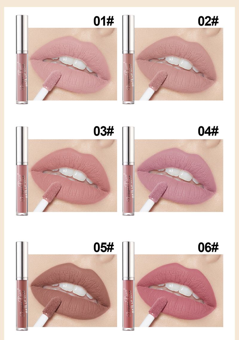 10-Piece Matte Lip Color Set - Non-Transfer, Velvet Finish Lip Makeup Gift Box With Pink Leopard Print Lipsticks_voghion.com