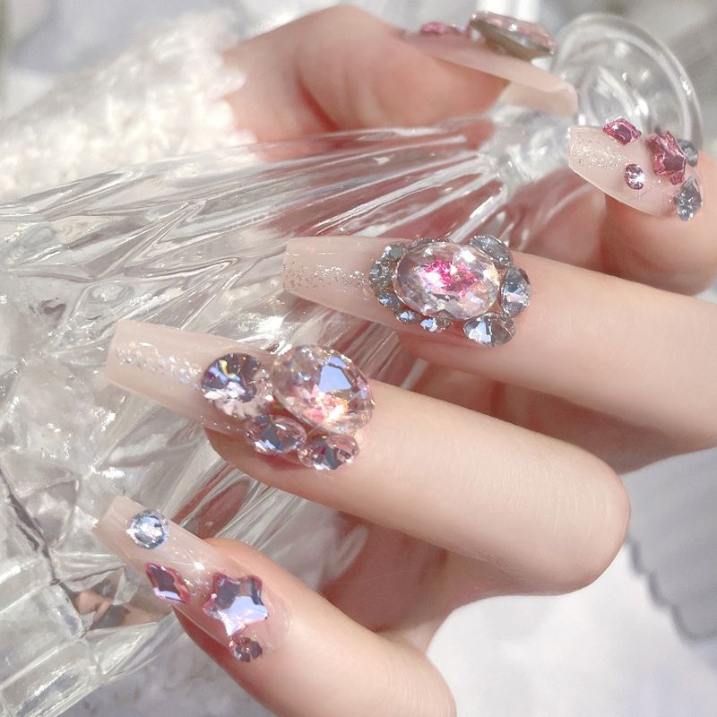 Nuovo Ins Advanced Pure Desire Wind Shining Indossando Big Diamond Nail Patch U6_voghion.com