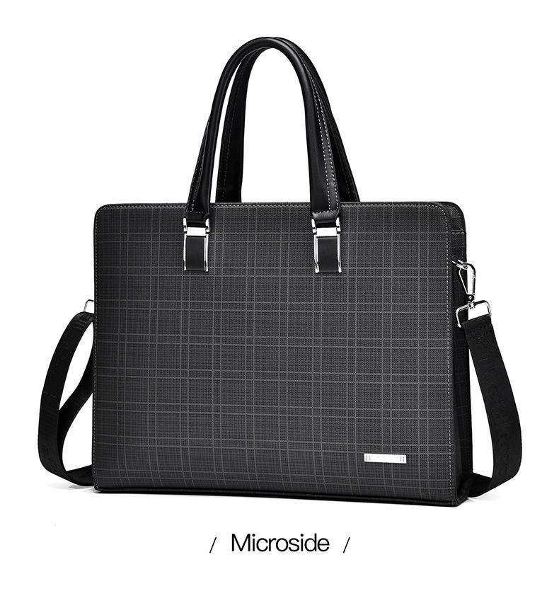 Stilvolle Umhängetasche für Herren – robuster PVC-Laptop-Rucksack mit Schachbrettmuster, 14-Zoll-Business-Casual-Umhängetasche für Arbeit und Reisen_voghion.com