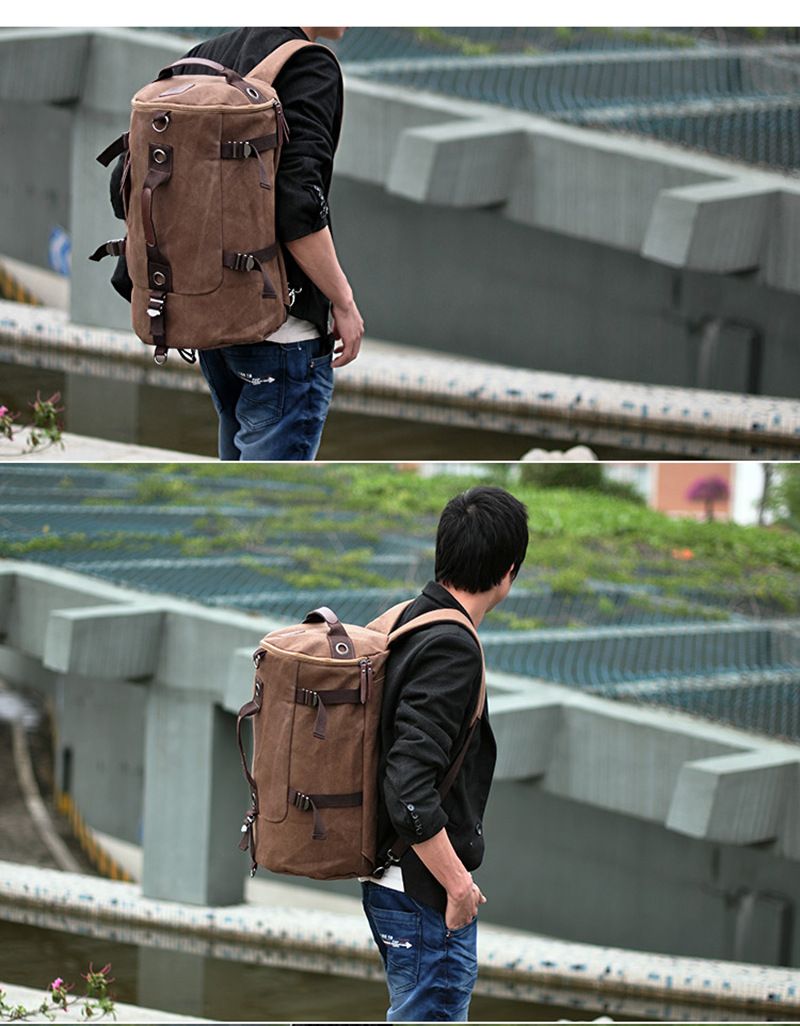 canvas Men's Trendy Student Youth Travel Bag, Computer Large Capacity Backpack_voghion.com