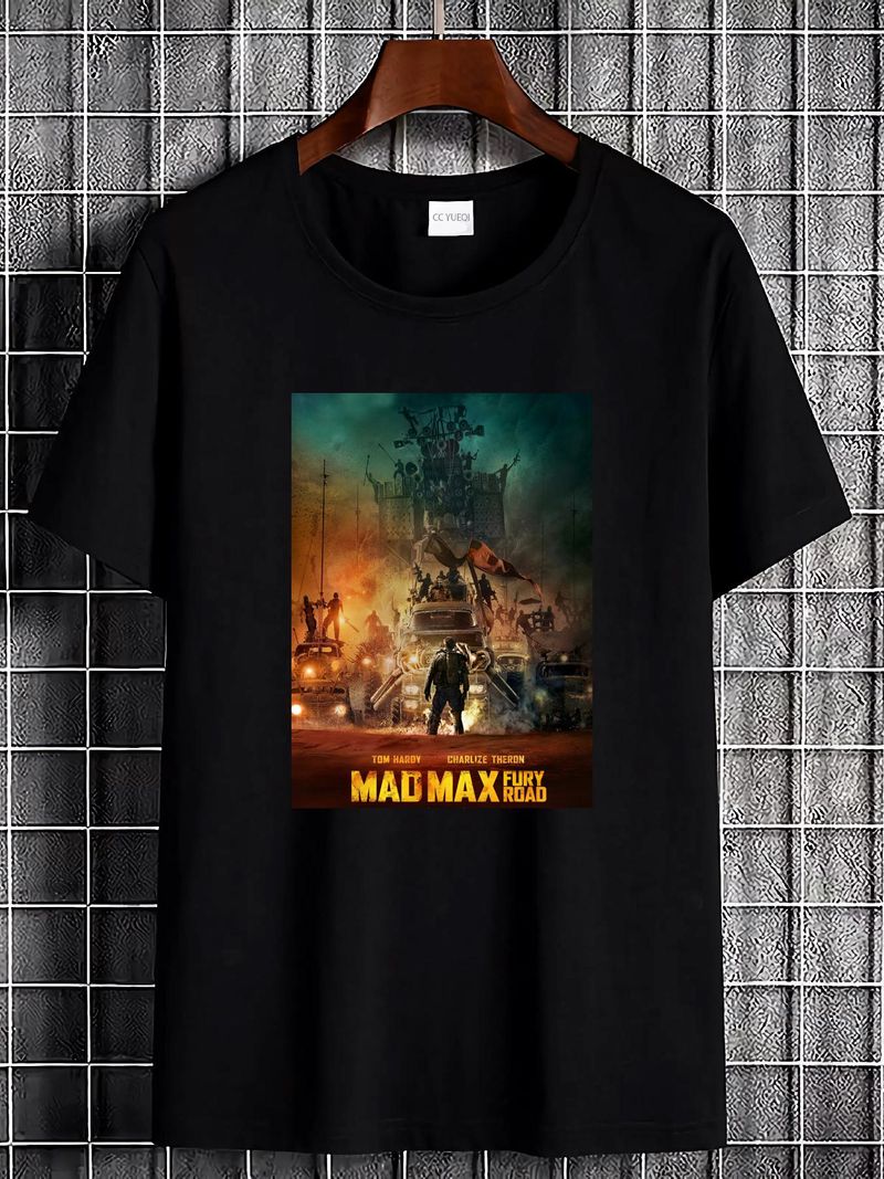 Maglietta Mad Max Fury Road 2015, popolare film d'azione e avventura fantascientifico con Tom Hardy, Charlize Theron, Nicholas Hoult, GenXT4Me, morbida e versatile._voghion.com