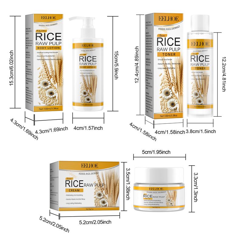 EELHOE Rice Original Milk Series för ansiktsbehandling, ögon-, hand-, kroppsrengöring, återfuktande, närande och närande_voghion.com