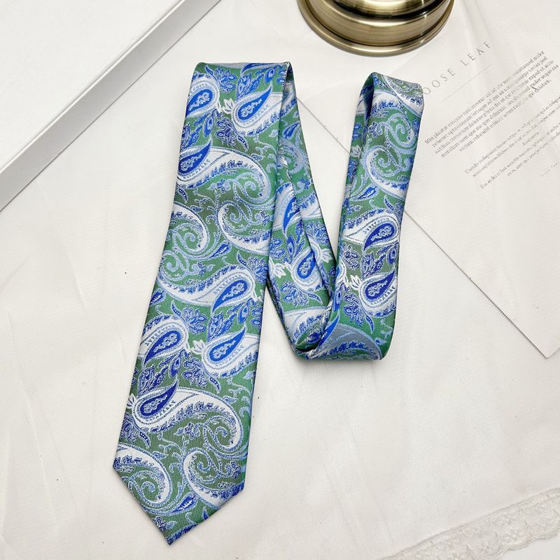 Paisley Flower 7cm High Latency Dense Formal Business Casual Groom Wedding Necktie Men_voghion.com