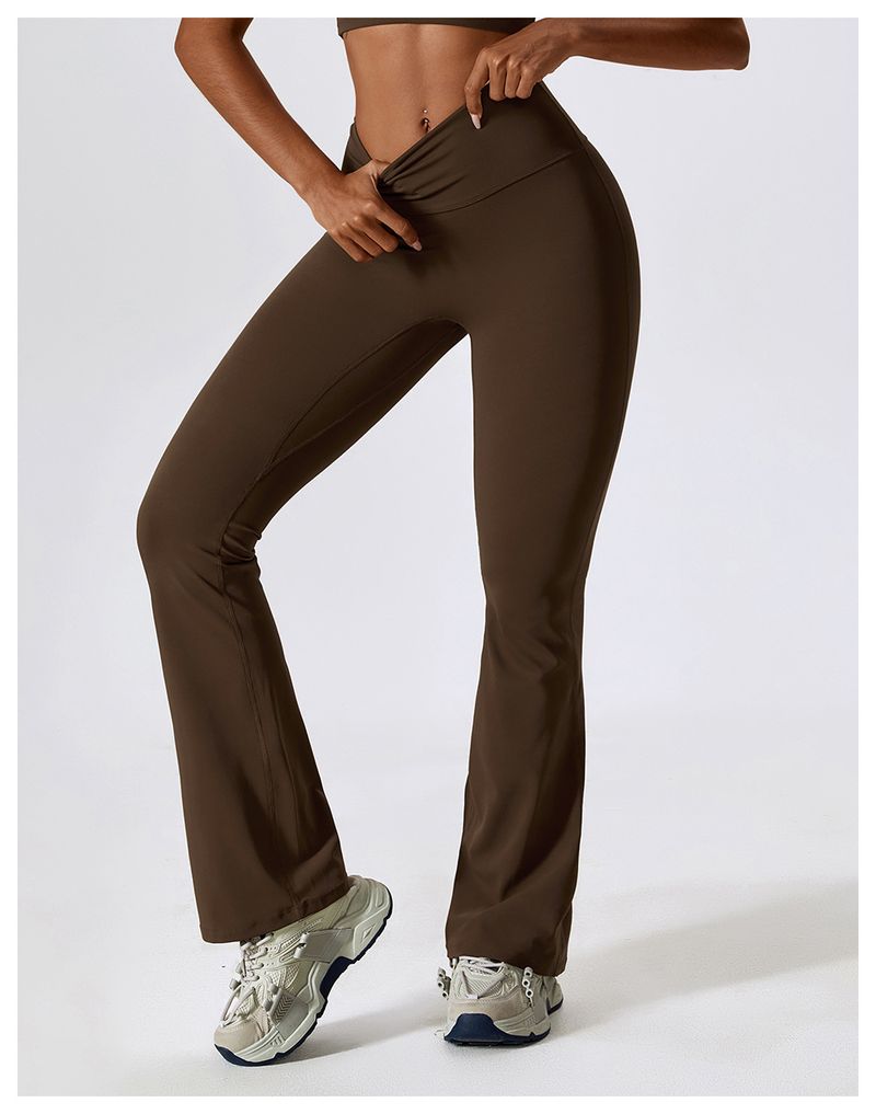 K High-waisted Wide-leg Yoga Pants With A Hip-lifting Effect, For Dance And Casual Exercise; With A Slight Flare At The_voghion.com