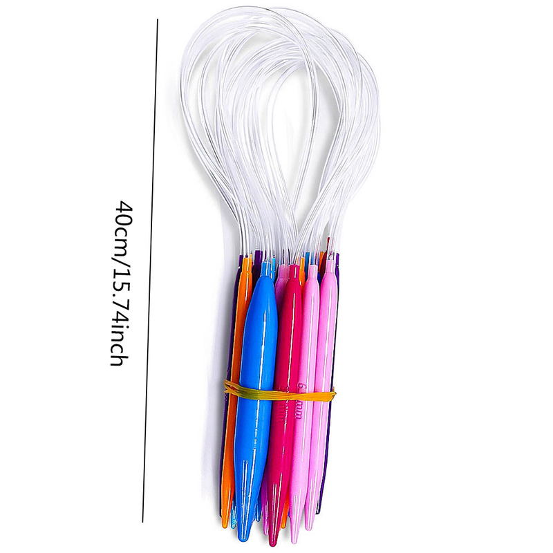 Pullover-Nadel-Strickwerkzeug, Kunststoff-ABS-Farbe, Rundstricknadel, Länge 80 cm, 60 cm, 40 cm_voghion.com