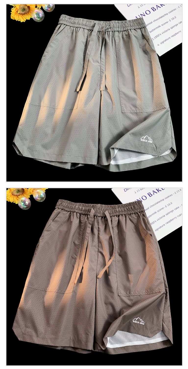 Herrenbekleidung Sommershorts aus dünnem Mesh aus Eisseide für Herren – leichte, schnelltrocknende Mesh-Sportshorts mit atmungsaktiver, lockerer Passform für Sport und Freizeit_voghion.com