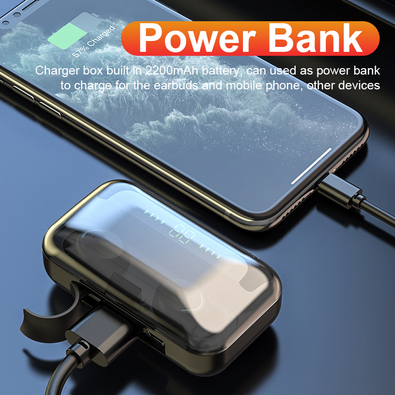 F9-6 TWS Ohrhörer Kabellose Kopfhörer Bluetooth 5.0 Headset Wasserdichte Touch-Steuerung LED-Digitalanzeige Mit Mikrofon 2200mAh Ladebox_voghion.com