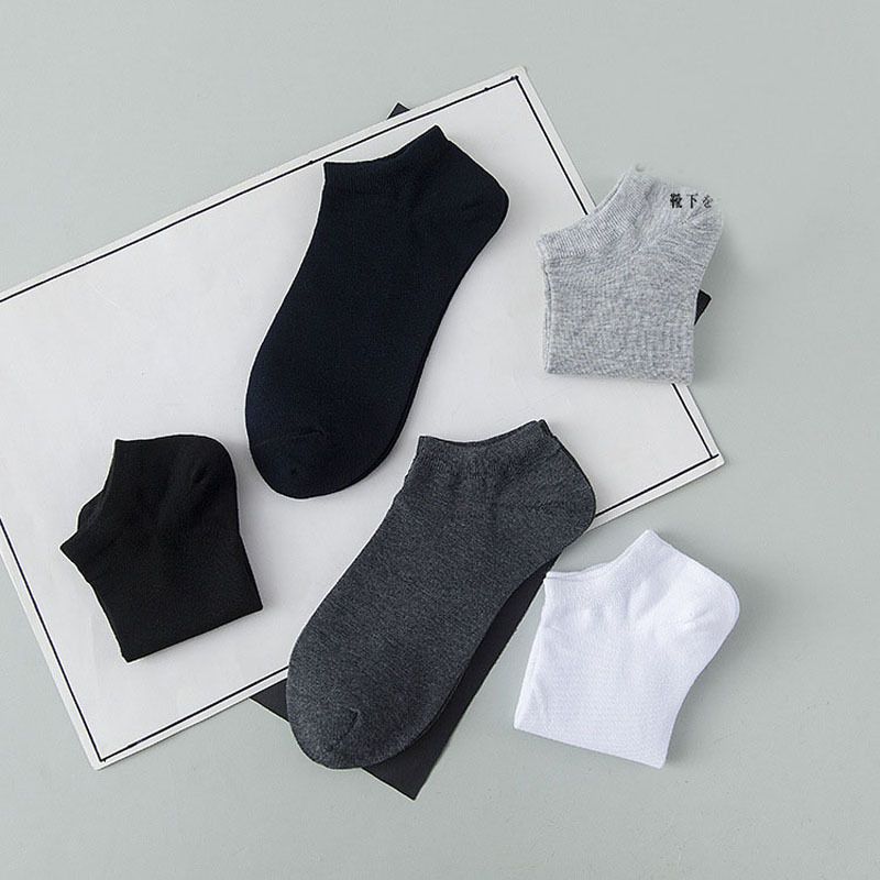 2025d Baumwolle Einfarbig Casual Boot Frühling Sommer Herbst Winter Atmungsaktiv Low Cut Kurze Alle Jahreszeiten Herrensocken_voghion.com