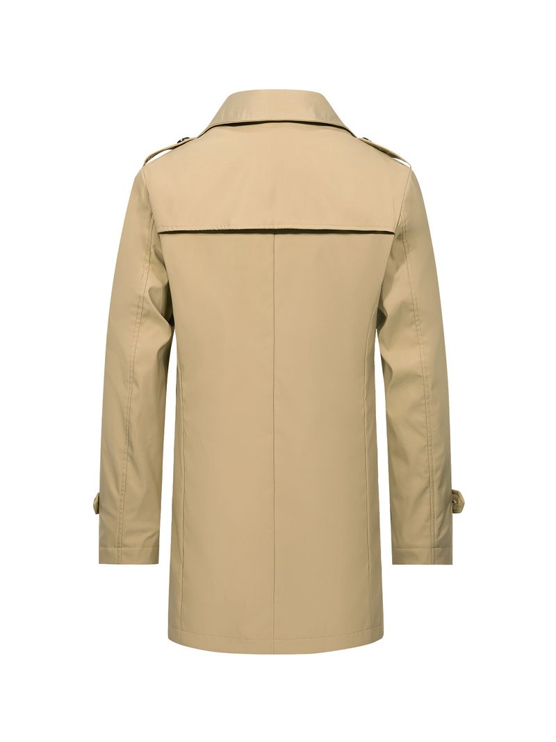 Slim-Fit-Trenchcoat für Herren – Leichter, zweireihiger Mantel im britischen Stil aus Modal und Kaninchenfell (XS-2XL, Schwarz/Khaki/Beige)_voghion.com