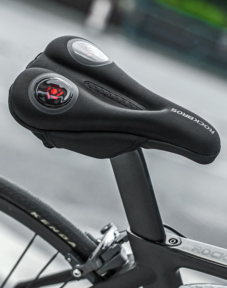 Rockbros Cykelkudde Mountainbikeöverdrag Rutigt Memory Foam Silikon Sadel Sleeve Mjuk Utrustning_voghion.com