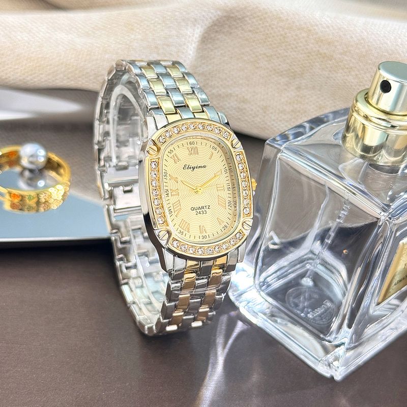 Orologio da donna con diamanti, quadrante quadrato ovale, temperamento alla moda, regalo per lavoro, tutti i giorni, compleanno, anniversario, San Valentino_voghion.com