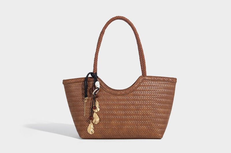 Borsa tote in pelle intrecciata con tasca interna, borsa a tracolla di grande capacità per uso quotidiano, shopping, viaggi - Design marrone chic_voghion.com