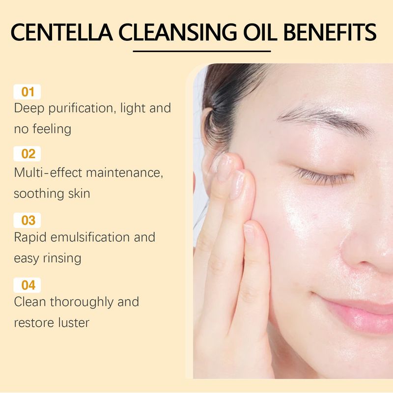 Centella Centella Light Óleo demaquilante, refrescante e de limpeza suave para rosto e lábios, demaquilante para olhos e lábios_voghion.com