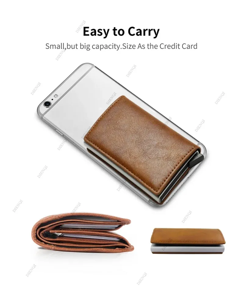 Porte-cartes de crédit en fibre de carbone, étui portefeuille minimaliste intelligent Rfid, pince à billets, porte-cartes mince pour hommes et femmes, étui pour carte de crédit bancaire_voghion.com