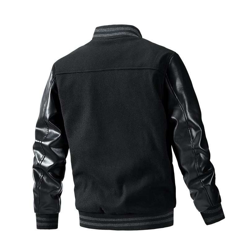 Neue Herrenjacke für Herbst und Winter mit Baumwoll-Baseballkragen, Wolljacke in Übergröße, Herrenbekleidung_voghion.com