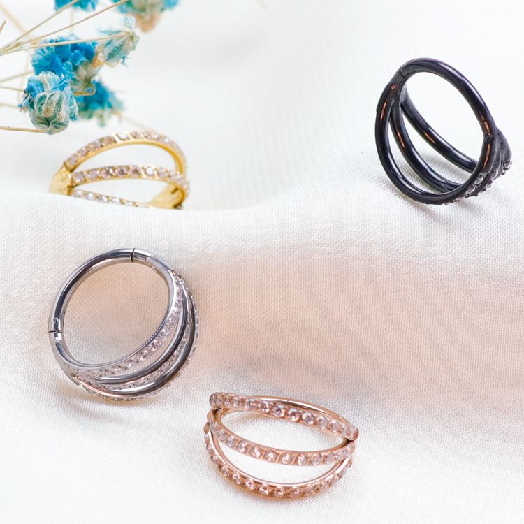 F136 Titanium 16G Hinged Segment Nose Ring ZC Septum Clicker Daith Earrings Hoop Ear Cartilage Tragus Helix Piercing Jewelry_voghion.com