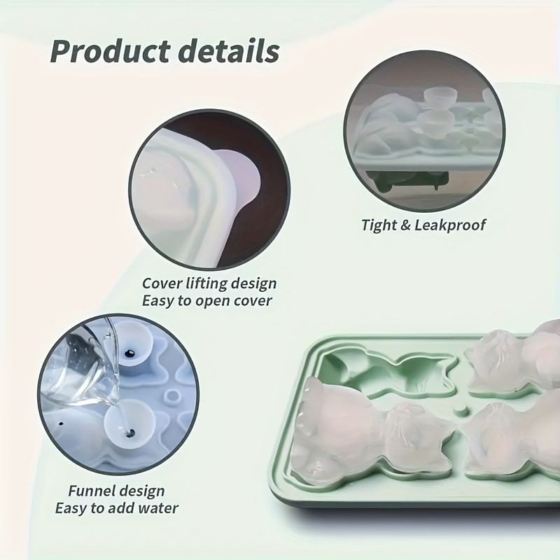 Bandeja de silicona para cubitos de hielo con forma de gato: 1 molde multiusos para whisky, chocolate, caramelos y pudín: accesorio para fiestas y utensilio creativo para la cocina_voghion.com