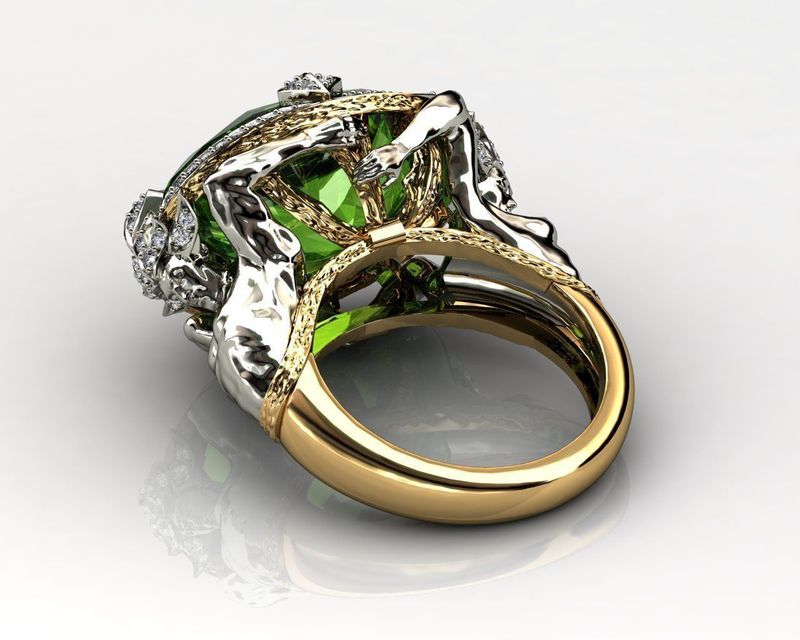 Bague de luxe tendance pour femme, en argent et zircon vert incrusté, style sirène_voghion.com
