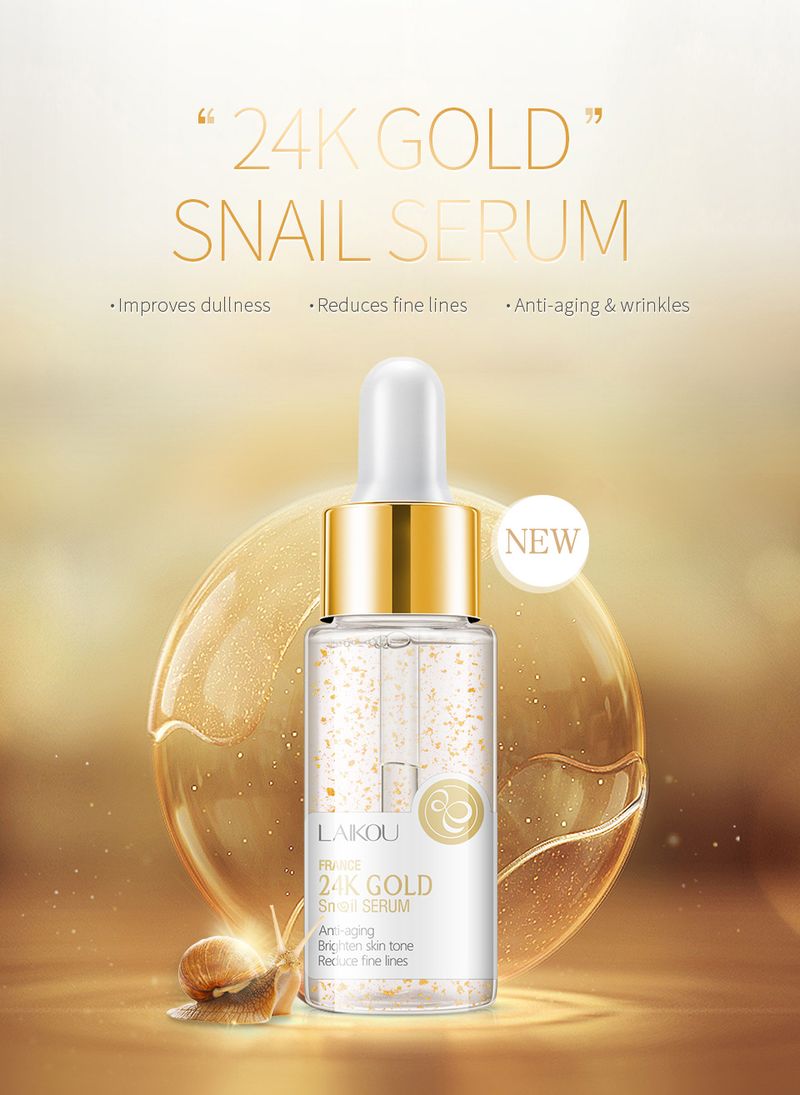 Siero Laike Gold Foil Snail Essence 17ml Prodotti idratanti per la cura della pelle Confezione inglese_voghion.com