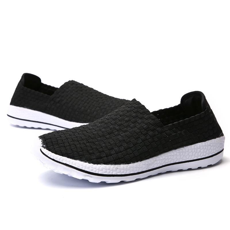 Sneakers estive da uomo, nere, intrecciate, da spiaggia, morbide, leggere, sportive, casual, traforate, traspiranti, slip-on, da tennis_voghion.com