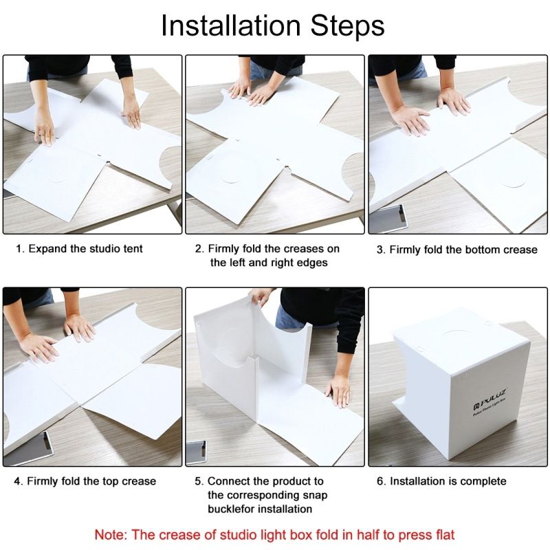 PULUZ 20cm/7.87inch Folding Portable 550LM Light Photo Lighting Studio Shooting Tent Box Kit with 6 Colors Backdrops_voghion.com