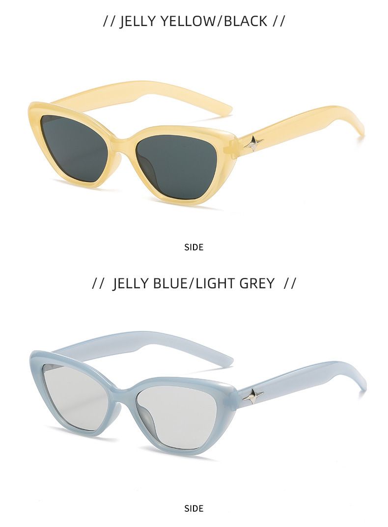 Gafas de sol retro de triángulo con forma de ojo de gato y cara pequeña para mujer, de gama alta, con montura pequeña en color negro, a prueba de sol, con forma de fotografía_voghion.com
