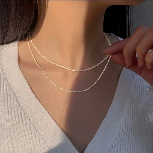 Populärt Sier Färg Glittrande Nyckelbenskedja Choker Halsband Krage För Kvinnor Fina Smycken Bröllopsfest Födelsedagspresent_voghion.com