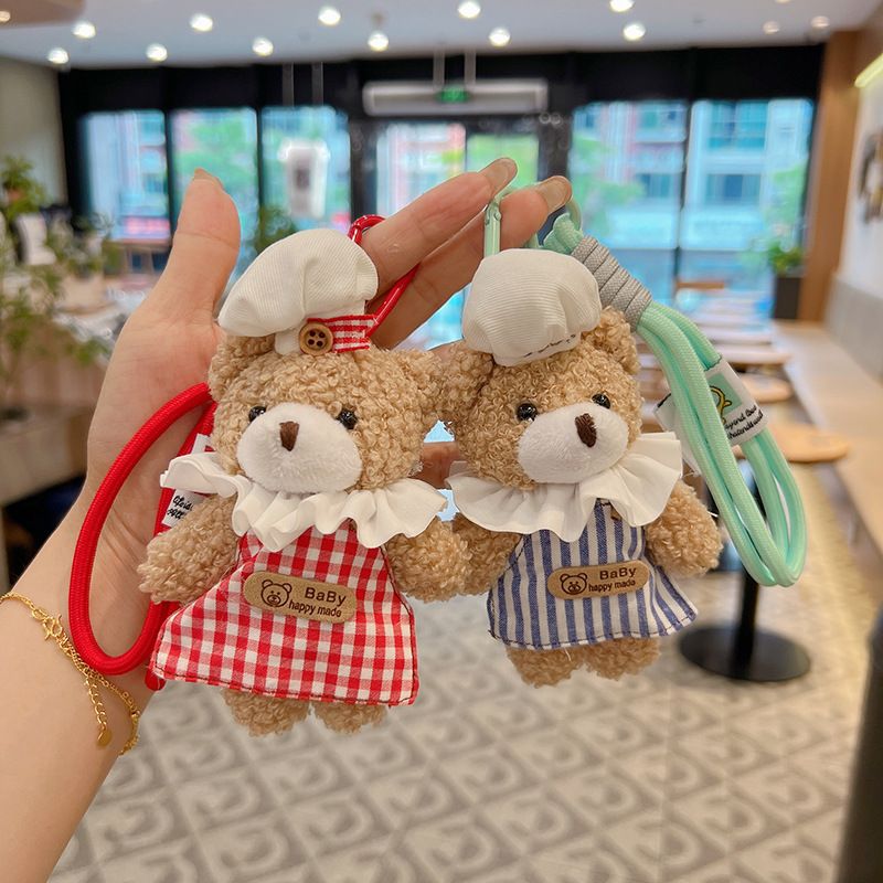 Neue Chef Uniform Bär Puppe Schlüsselanhänger Niedliche Entzückende Plüsch Spielzeug Tasche Anhänger Kreative Fertigen Produkt Hängende Dekoration_voghion.com