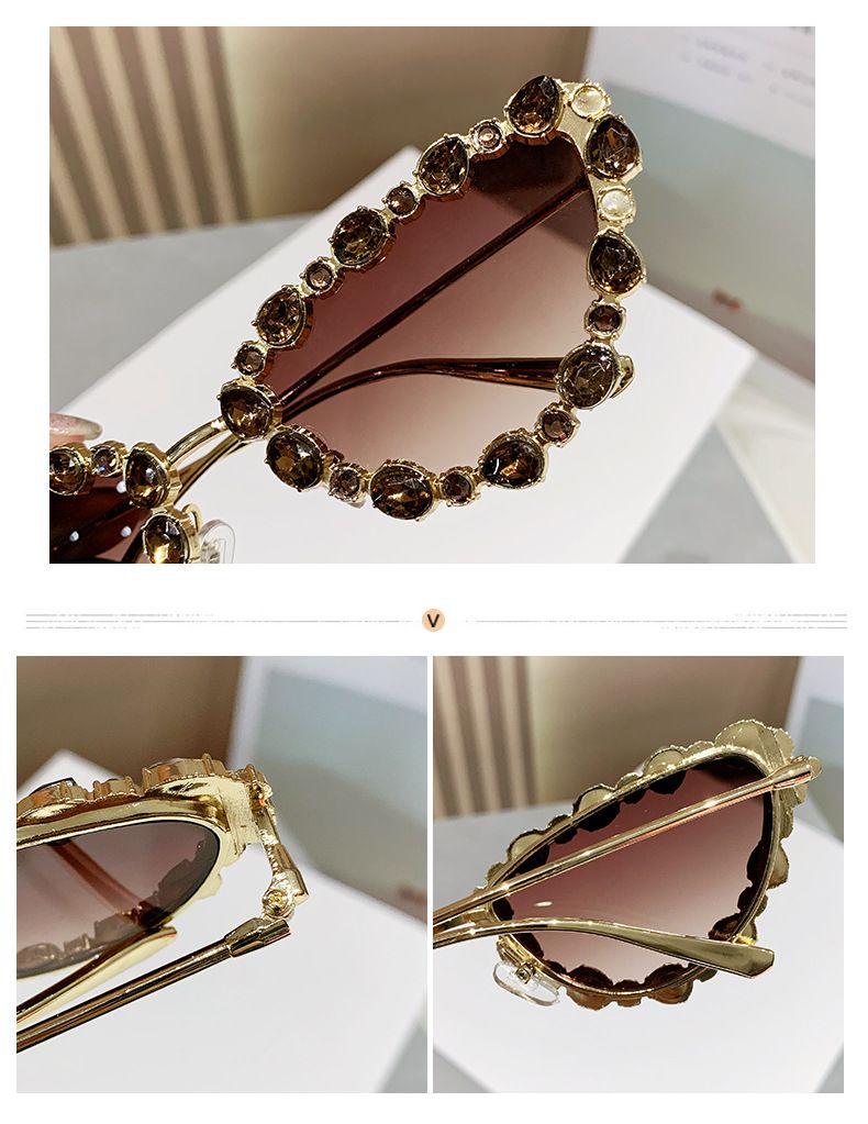 Moud KAMMPT Damen Cat Eye Sonnebrëller mat Strasssteng 2024 Nei Stilvoll Gradient Spigel Outdoor Sonnebrëller Trendy Markendesign Sonn_voghion.com