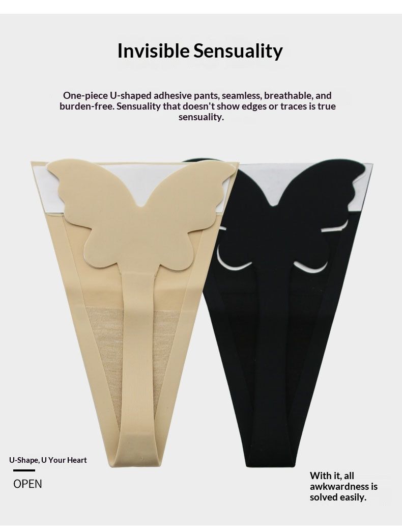 luckyqqyp Manufacturer Wholesale Invisible One-Piece Sexy Thong Women's Self-Adhesive Underwear Pure Color Fun C-Panties_voghion.com