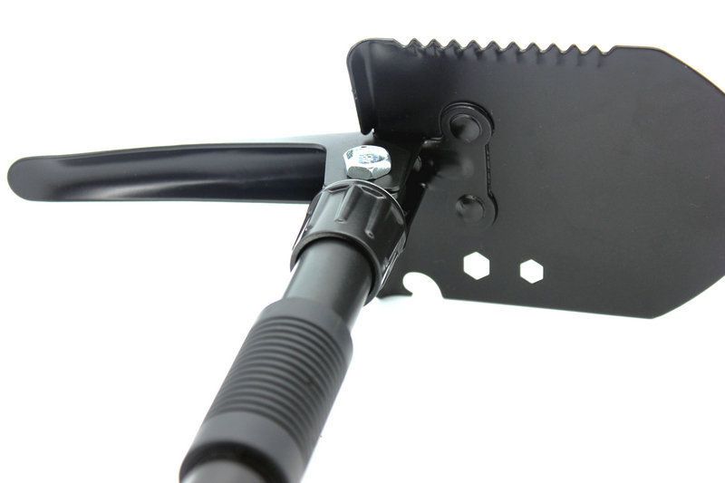 Multifunctional engineer lifesaving thickened double grip camping small folding army shovel outdoor_voghion.com
