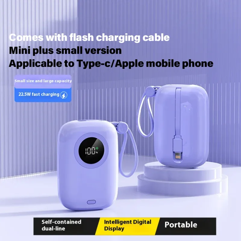 10000 MAh Power Bank 22,5 W Schnelle Lade Für IPhone Xiaomi 15 Tragbare Externe Ladegerät Mit USB Typ-C Kabel powerbank_voghion.com