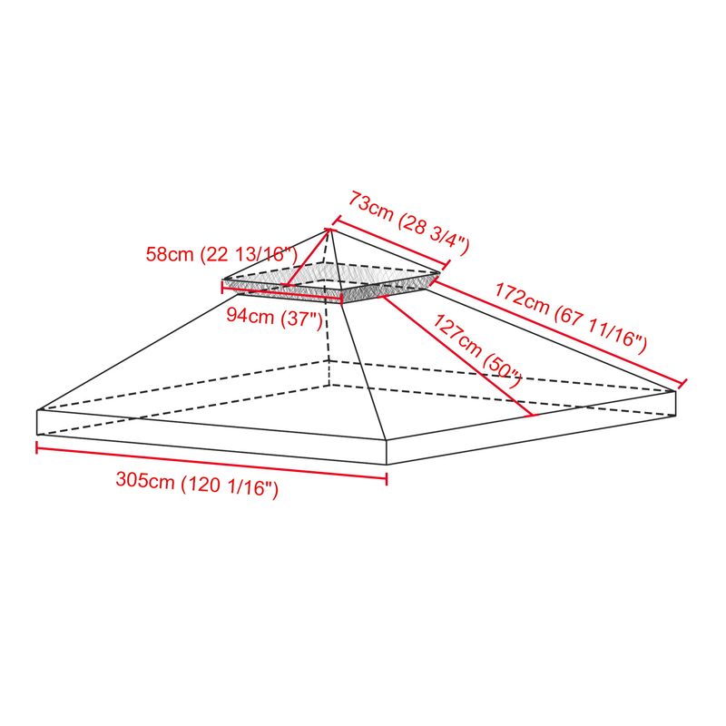 10x10ft 2T Tent Top Red10x10ft 2T Tent Top Red_voghion.com