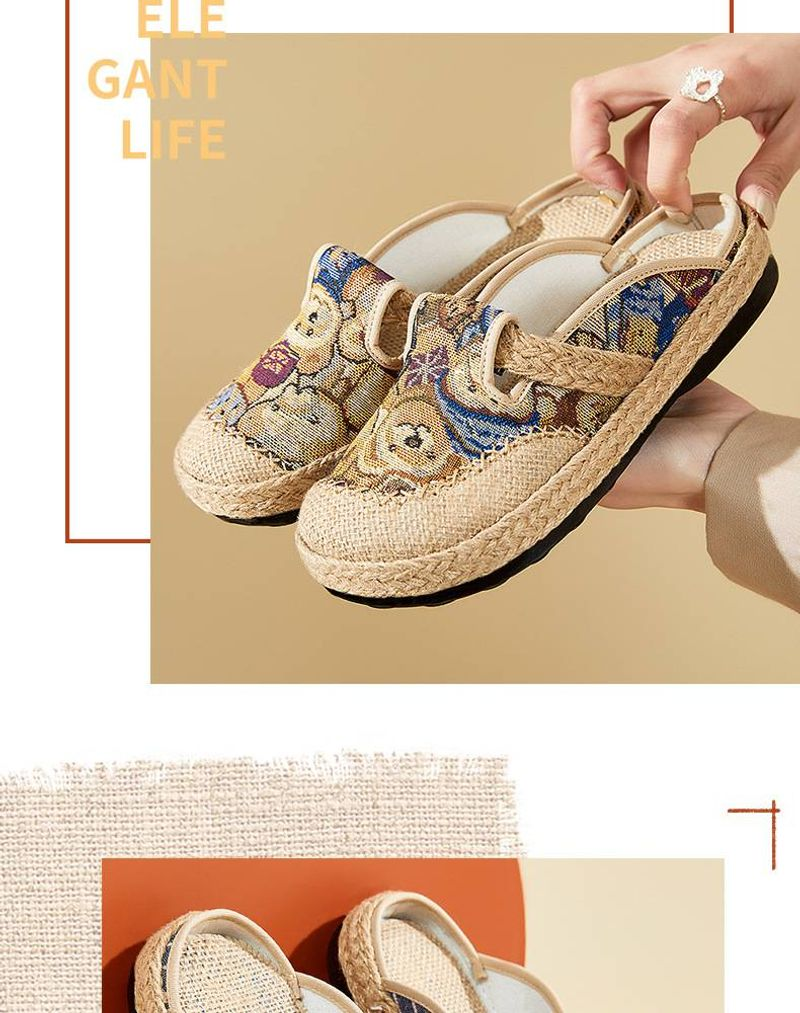 2024 New en Grass Weaving Casual Shallow Mouth Student Forest Series Single Shoes, Ethnic Style Embroidered Shoes for_voghion.com