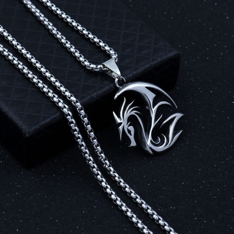 Necklace Men's Jewelry Fashion Exquisite Titanium Personalized Flying Dragon Pendant_voghion.com
