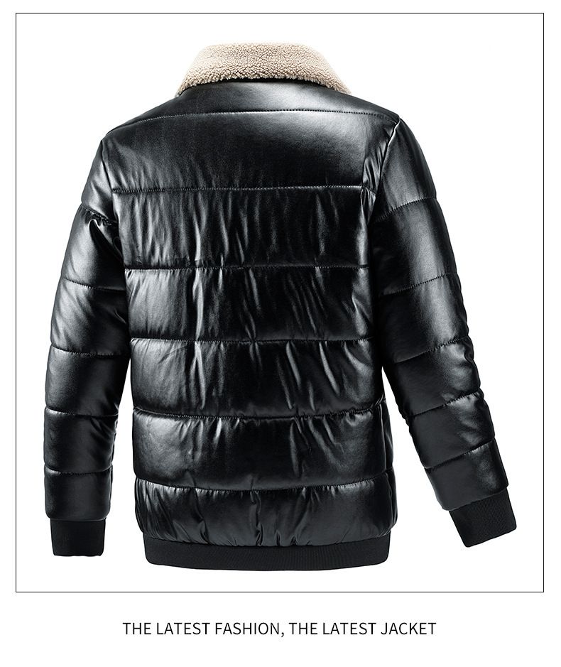 Men's Faux Leather Biker Jacket – Sherpa-Lined Winter Coat With Zippered Cuffs (M-5XL, Slim Fit, Anti-Scratch PU, Retro Motorcycle Style)_voghion.com