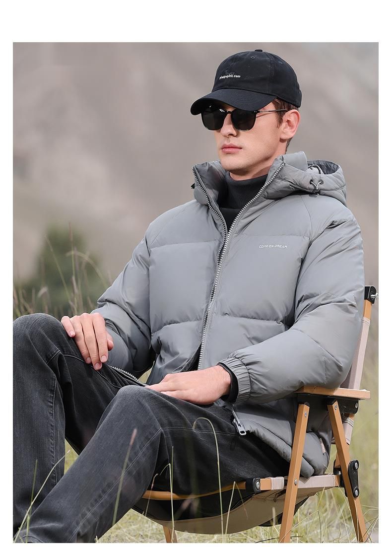 Piumino invernale da uomo con cappuccio, 90% piumino d'anatra, caldo e spesso, nuovo, alla moda, resistente al freddo, corto_voghion.com