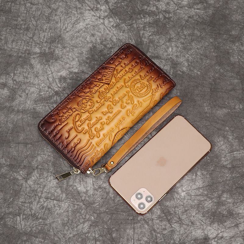 Portafoglio da donna vintage con pelle di mucca goffrata sullo strato superiore, portamonete inglese_voghion.com