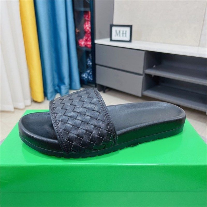 Sandali estivi da uomo, alla moda, in vera pelle intrecciata, antiscivolo, resistenti all'usura, con una sola parola._voghion.com