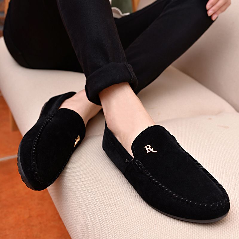 Lefu Korean Edition Trendy Men's Casual Low Top Cloth Lazy Man Fit Toe Bean Driving Shoes Anti Slip And Simple_voghion.com