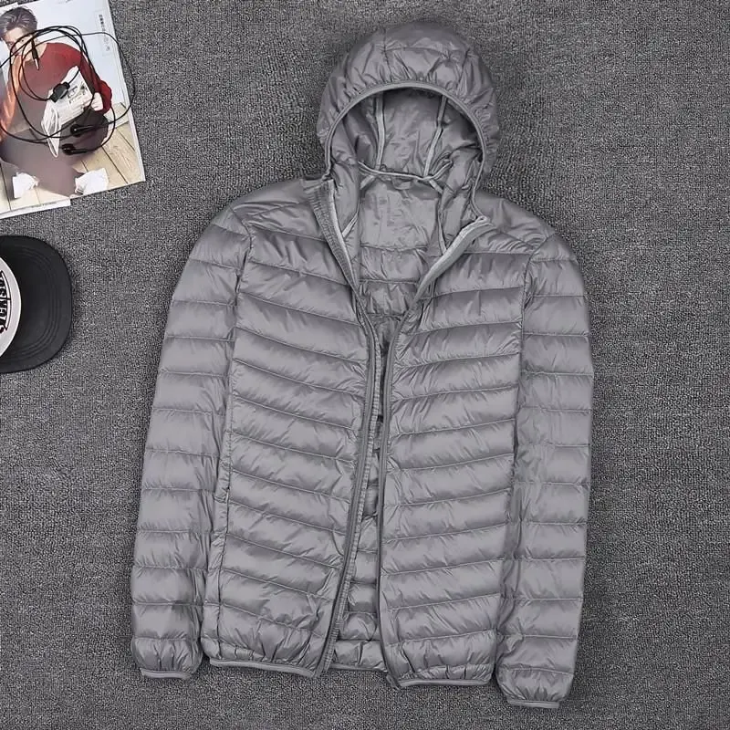 Lightweight And Padded Cotton Winter Jacket For Men, Authentic And Guaranteed, High Neck, Short, Hooded, Portable_voghion.com