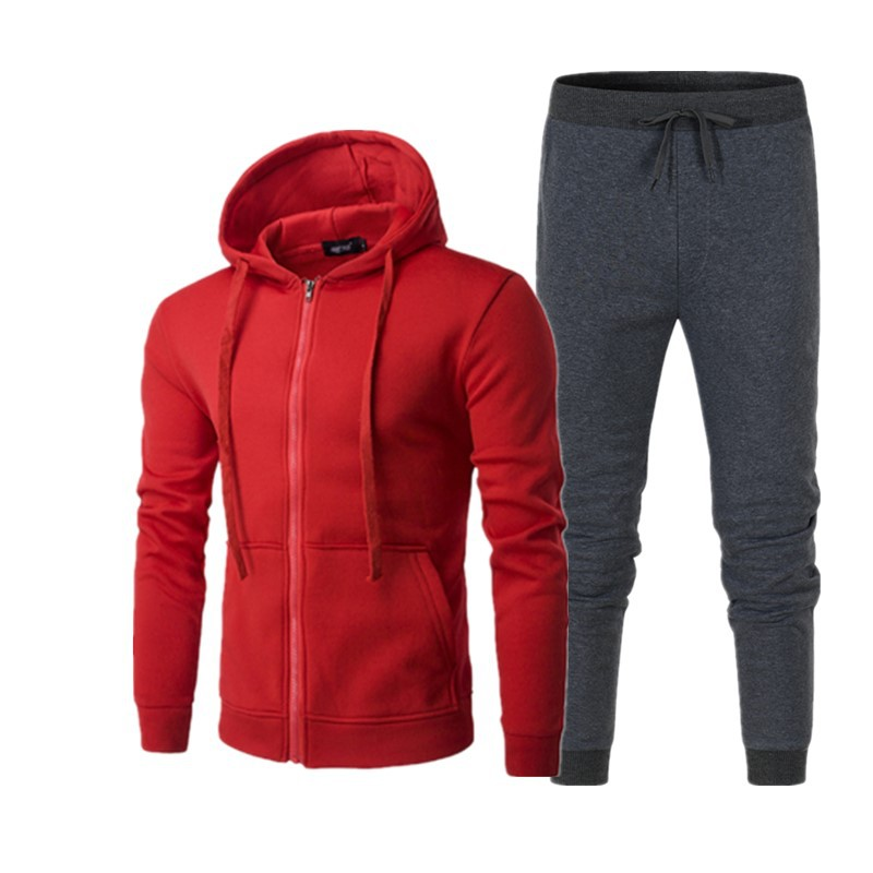 Pomlad Jesenski Style Zadrga s Kapuco Casual Prazen Pulover Moški in Ženski Pulover Set Plus Plišasti Plašč Moda_voghion.com