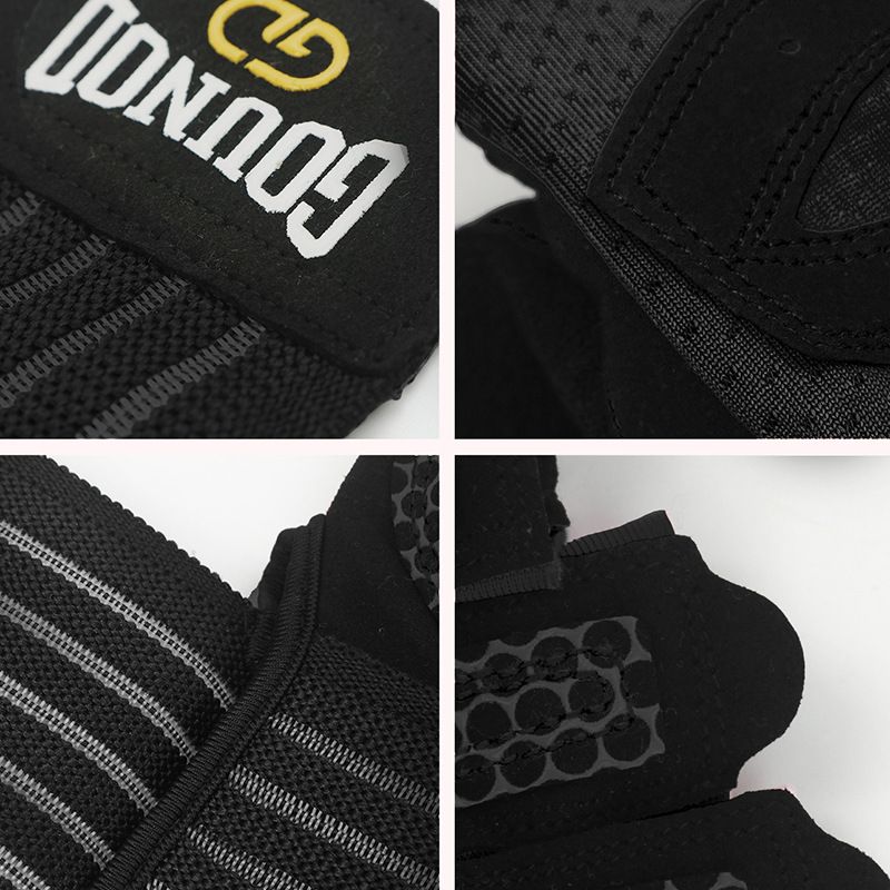 GOUNOD Fitness Extended Sports Atmungsaktive, verschleißfeste Halbfinger-Langhantelausrüstung Gewichtheben-Fitnessstudio-Handschuhe_voghion.com