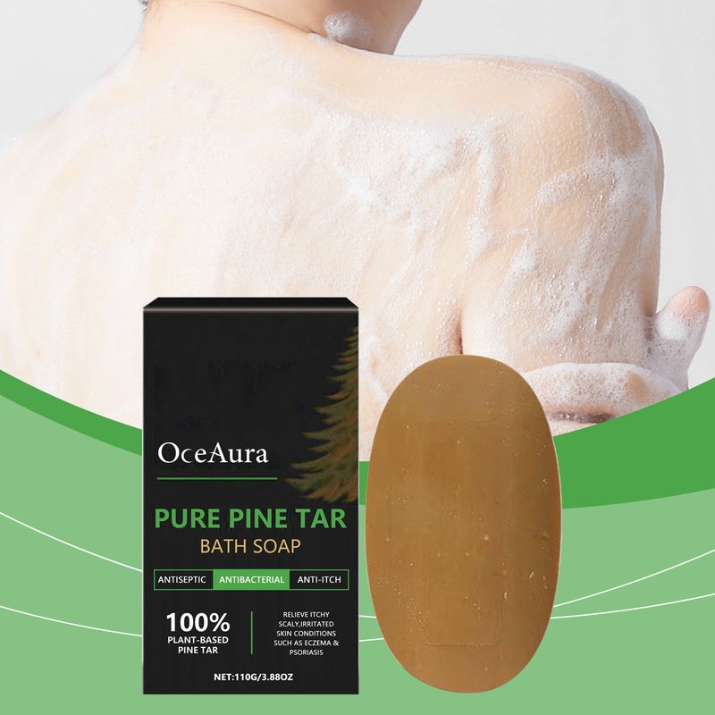 OceAura Pure Pine Tar Bath Soap Moisturizes And Cleanses Pores And Washes Delicate Skin Body Soap_voghion.com