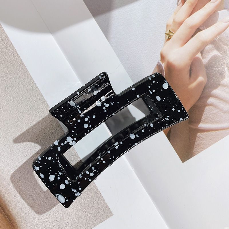 Koreanischer All-Match-Blogger-Stil, kalter Stil, schwarz-weiße Tintenspritzer-Haarspange, geometrische Textur, Temperament, Hai-Haarspange für Frauen_voghion.com